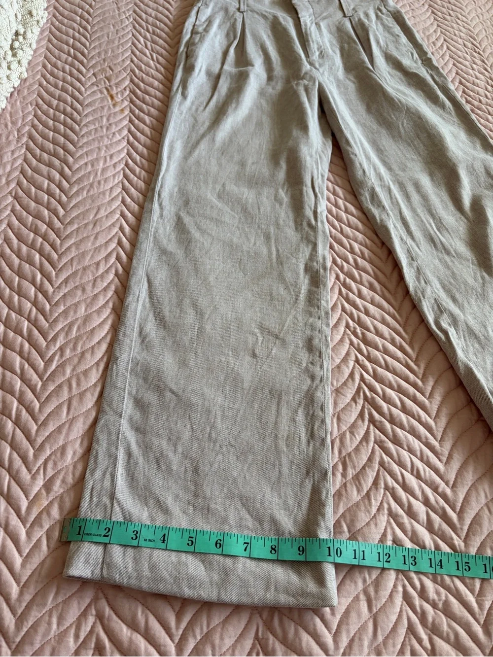 Banana Republic Linen Blend Wide Leg Pants Beige Women’s Size 0 High Rise
